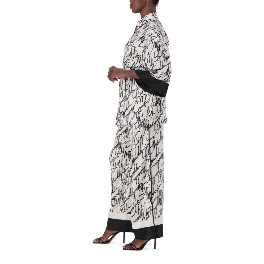 NYLA WHITE KIMONO SHIRT WITH BELT