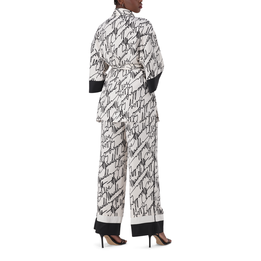 NYLA WHITE KIMONO SHIRT WITH BELT