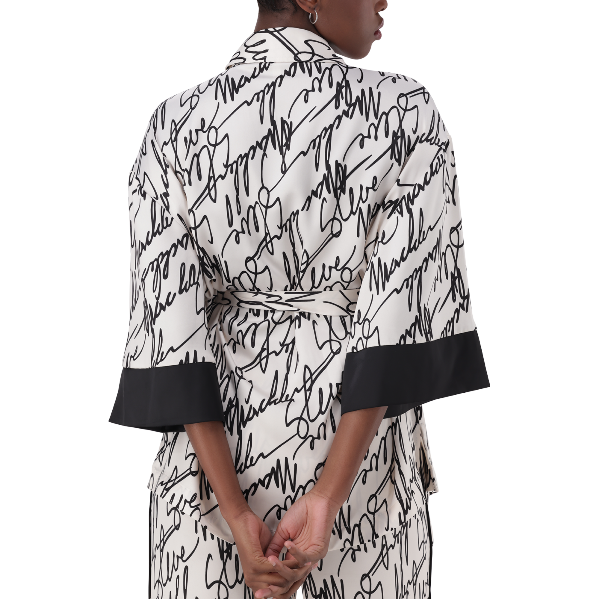 NYLA WHITE KIMONO SHIRT WITH BELT