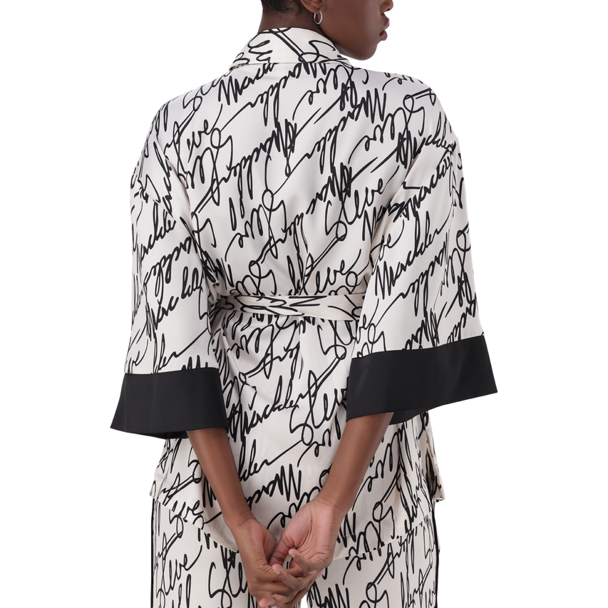 NYLA WHITE KIMONO SHIRT WITH BELT