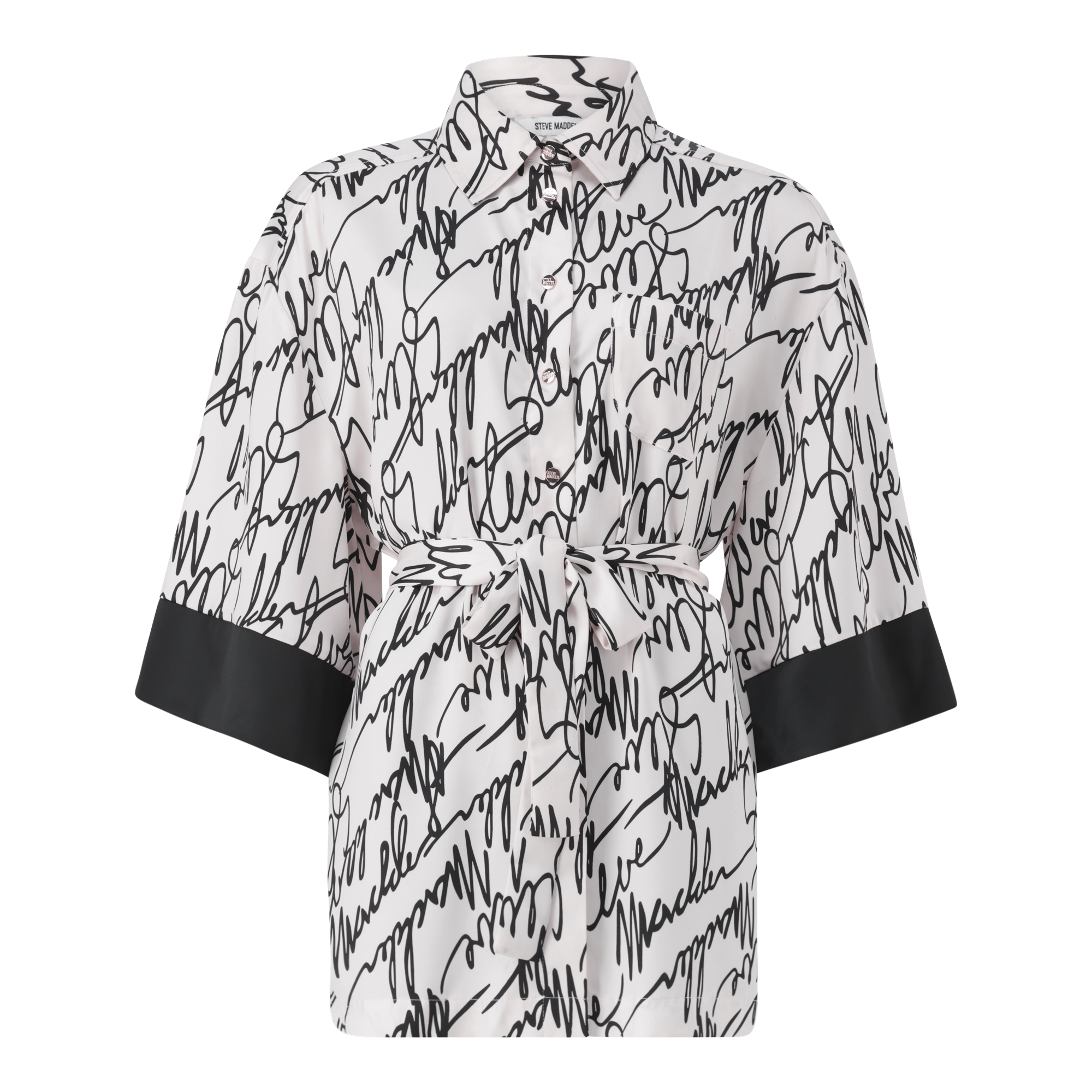 NYLA WHITE KIMONO SHIRT WITH BELT