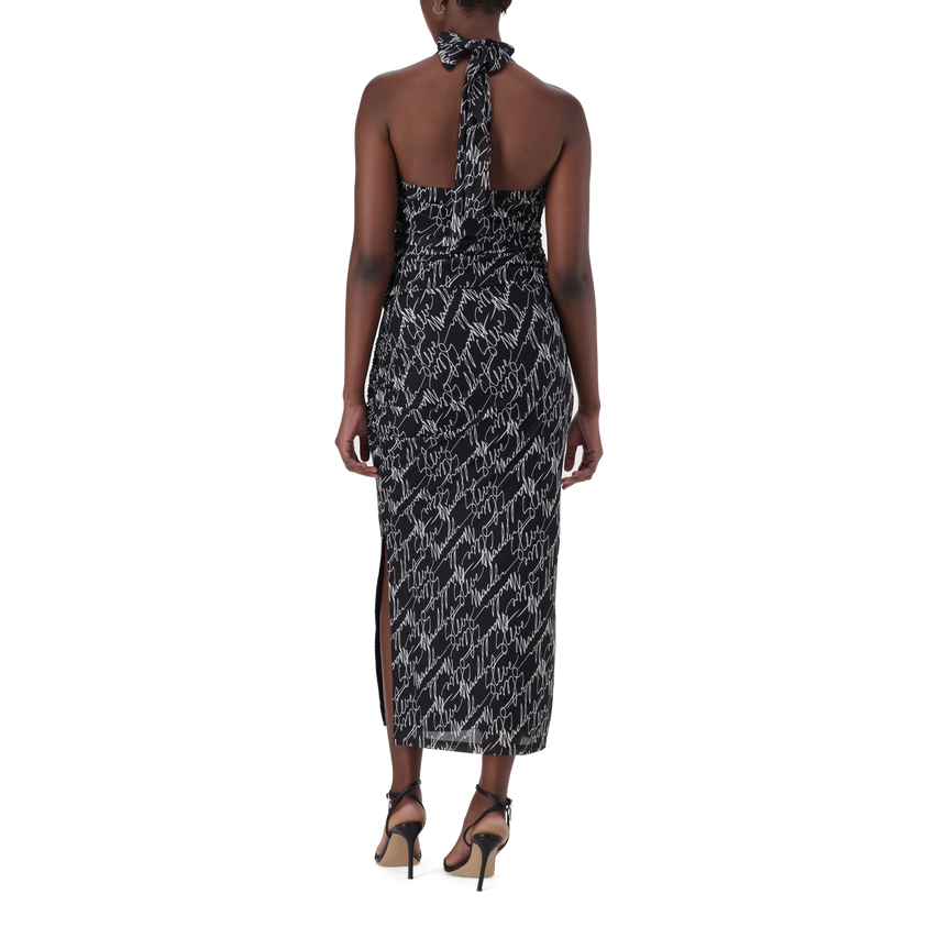 EMILY BLACK MESH HALTER NECK TOP