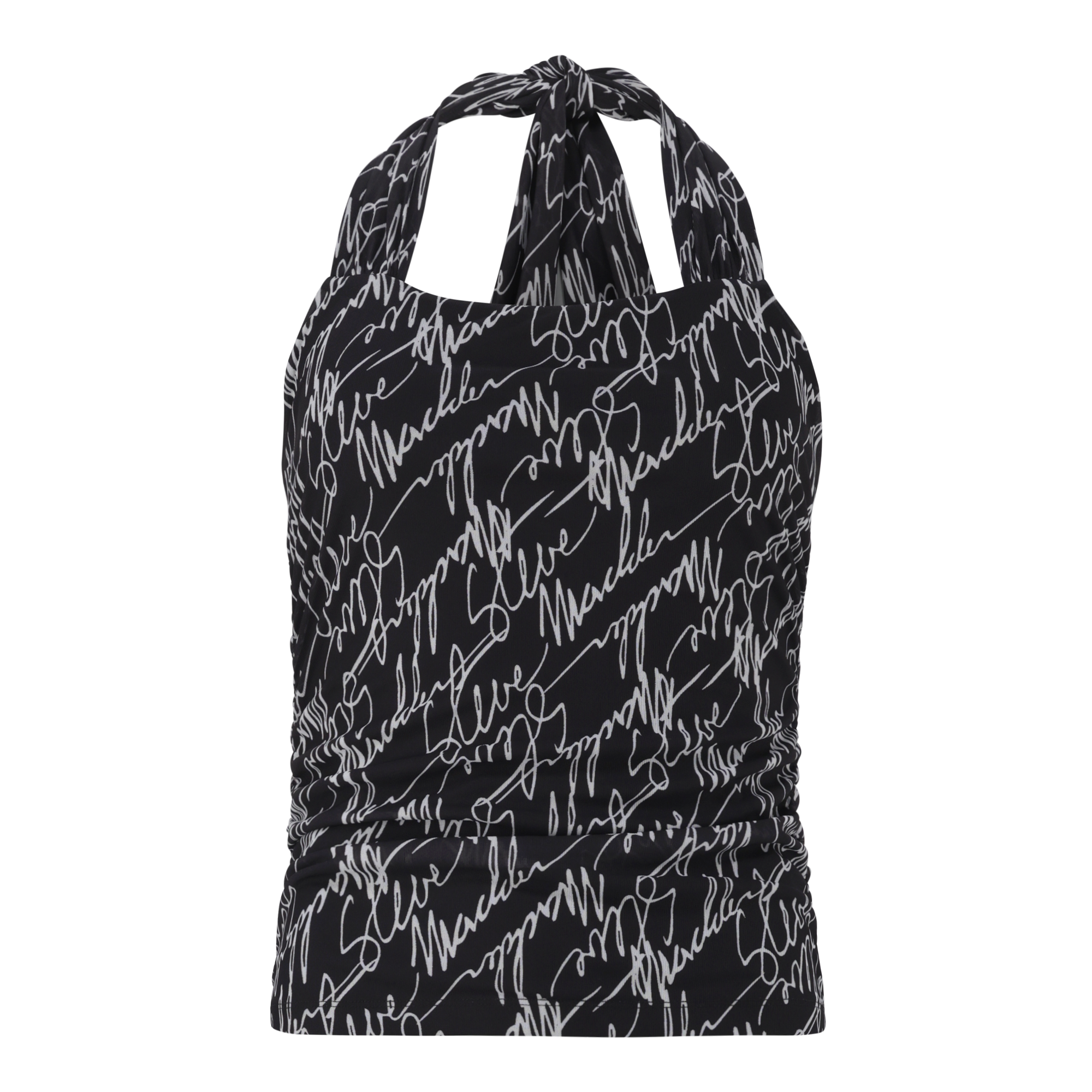 EMILY BLACK MESH HALTER NECK TOP