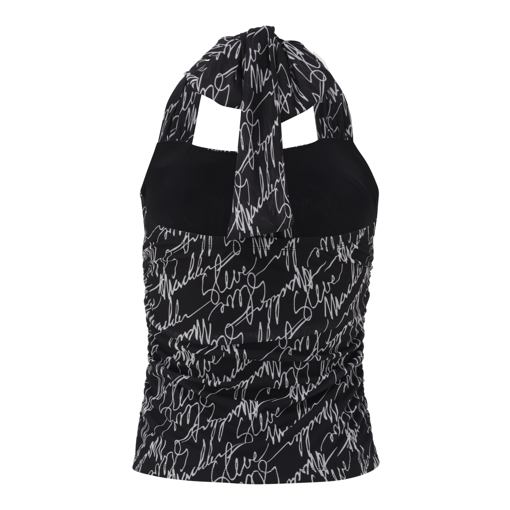 EMILY BLACK MESH HALTER NECK TOP