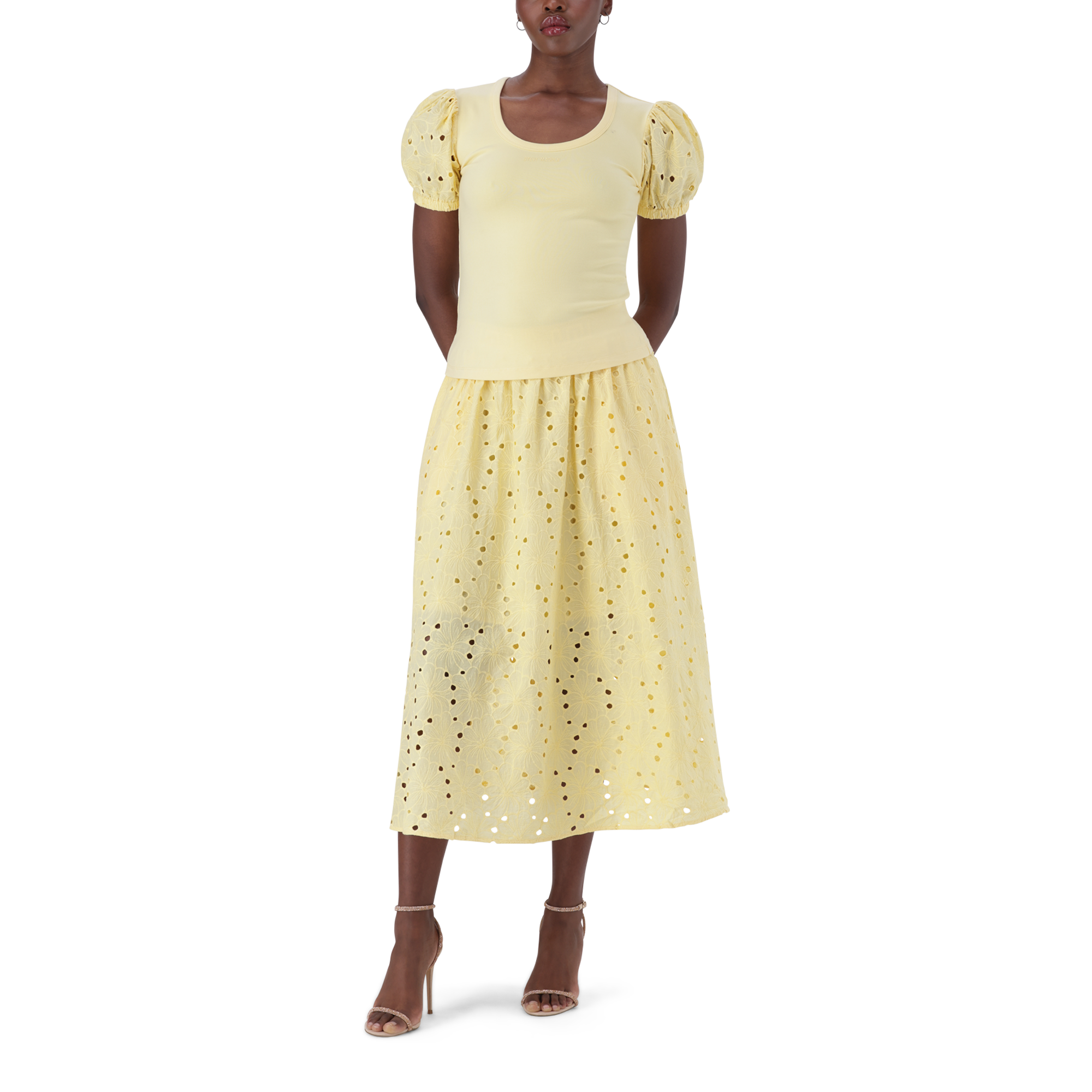 CELINE LEMON PUFF SLEEVE TOP