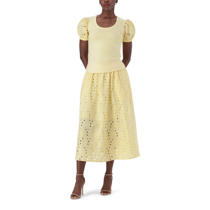 CELINE LEMON PUFF SLEEVE TOP