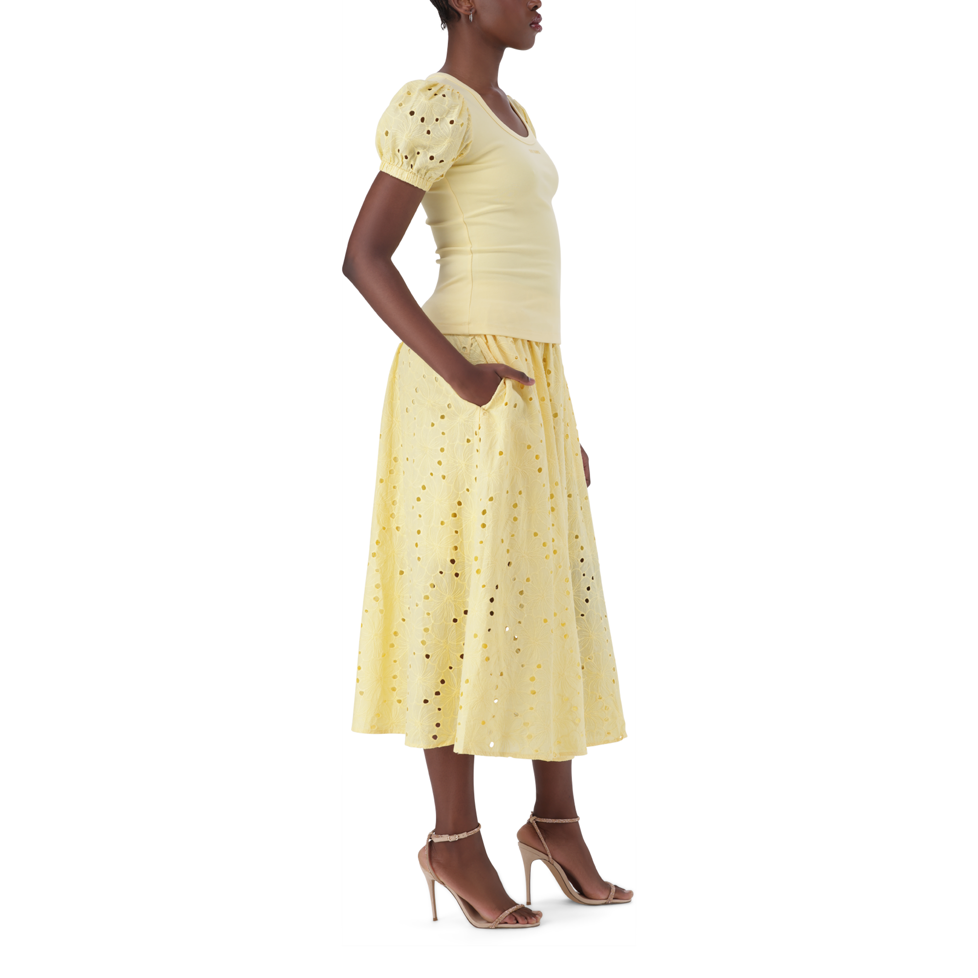 CELINE LEMON PUFF SLEEVE TOP