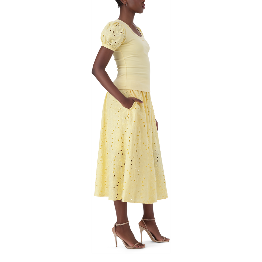 CELINE LEMON PUFF SLEEVE TOP