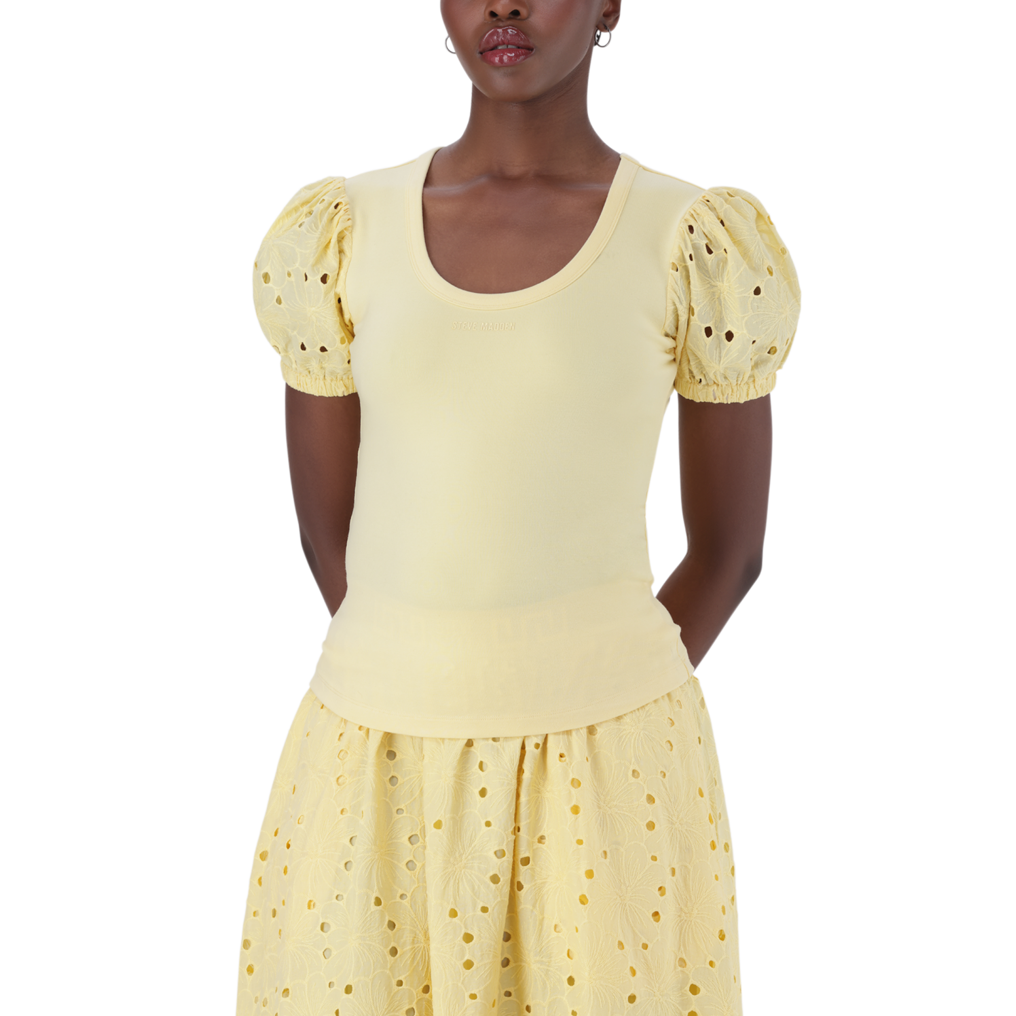 CELINE LEMON PUFF SLEEVE TOP