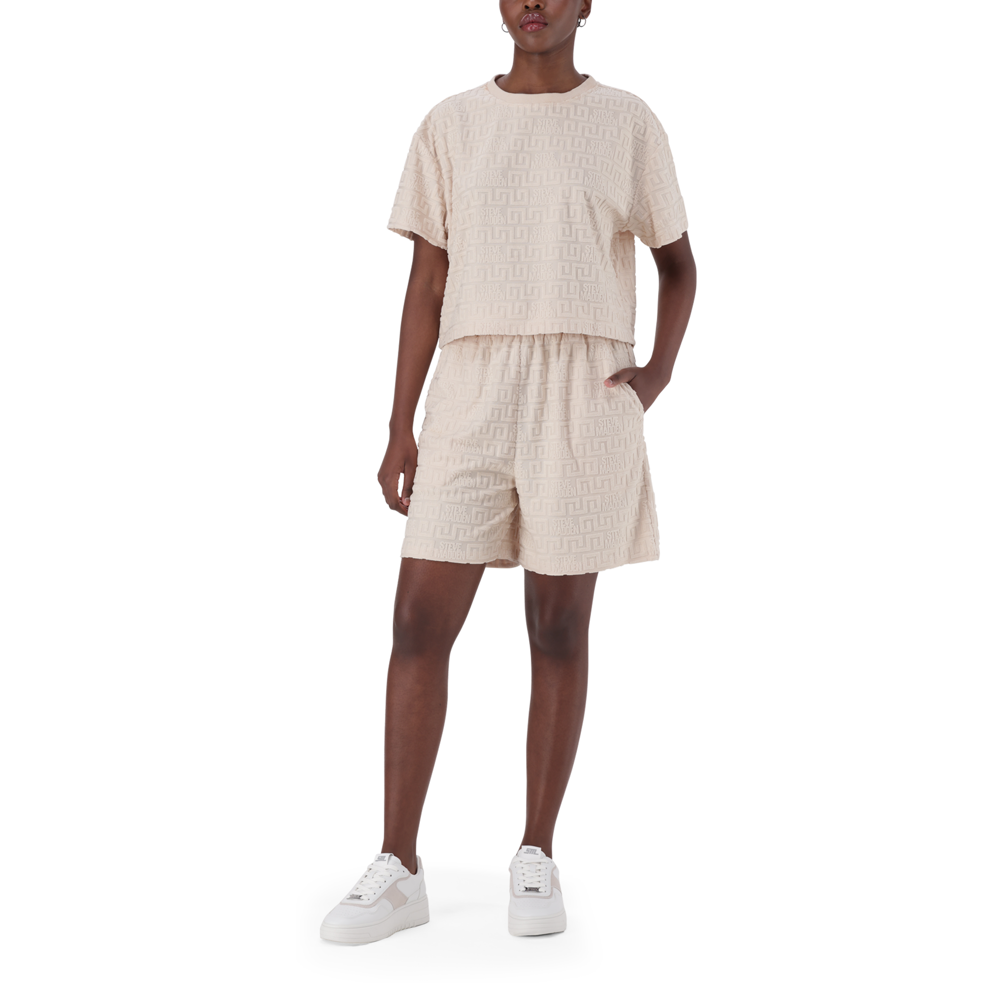 AYAAN STONE EMBOSSED LOGO TOP