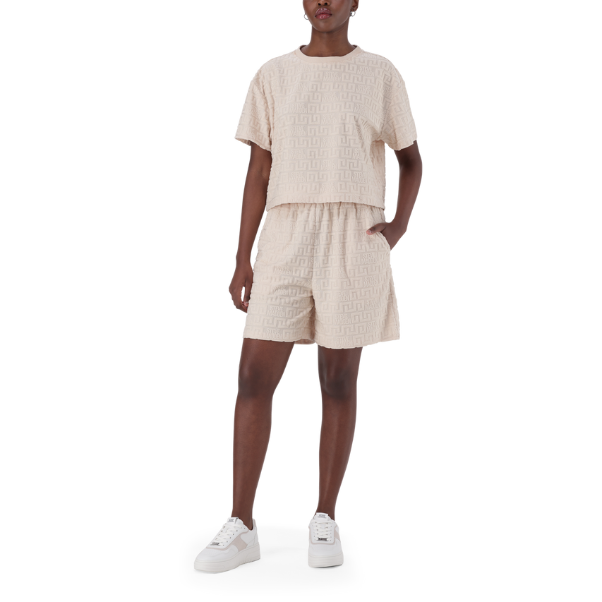 AYAAN STONE EMBOSSED LOGO TOP