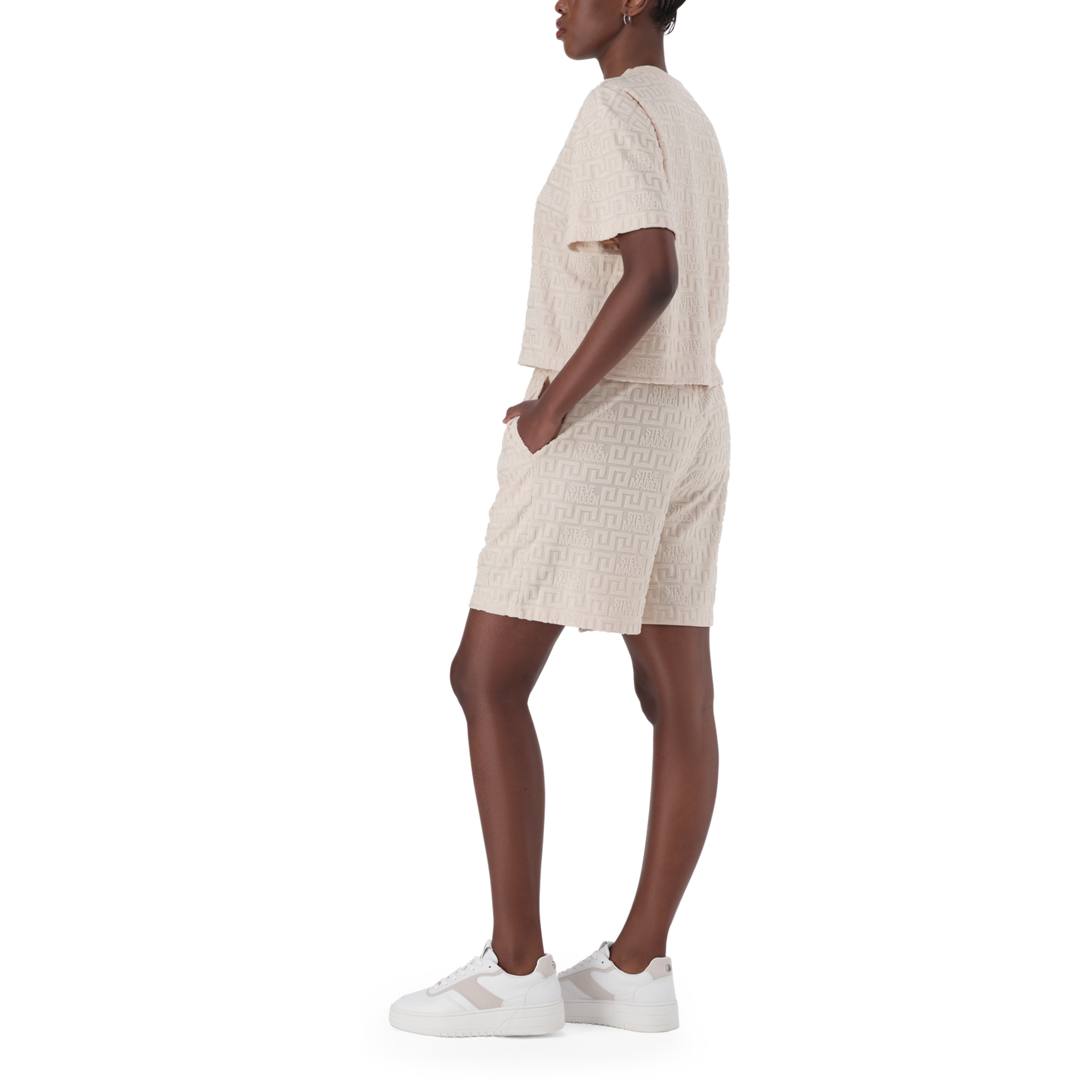 AYAAN STONE EMBOSSED LOGO TOP