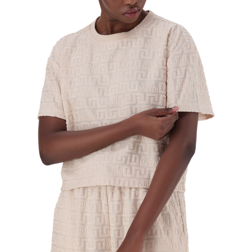 AYAAN STONE EMBOSSED LOGO TOP