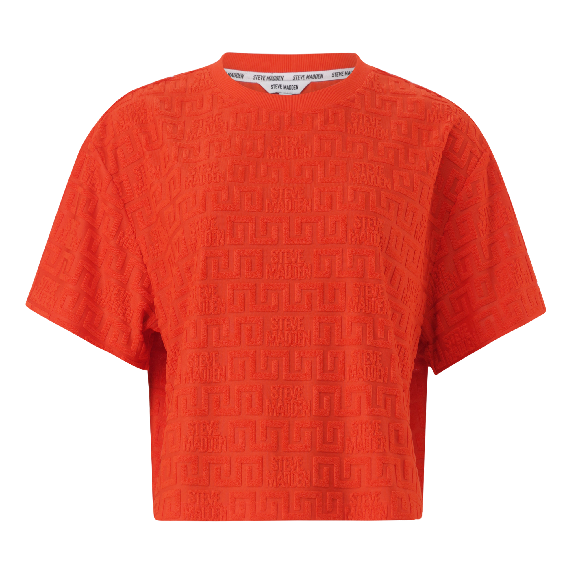 AYAAN TANGERINE EMBOSSED LOGO TOP