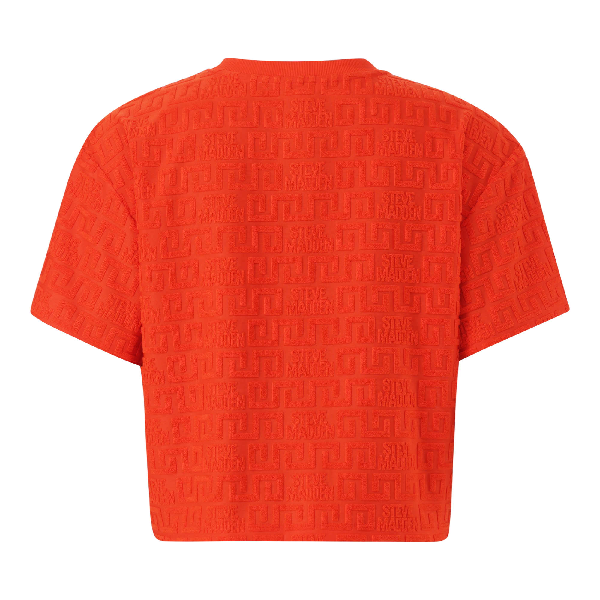 AYAAN TANGERINE EMBOSSED LOGO TOP