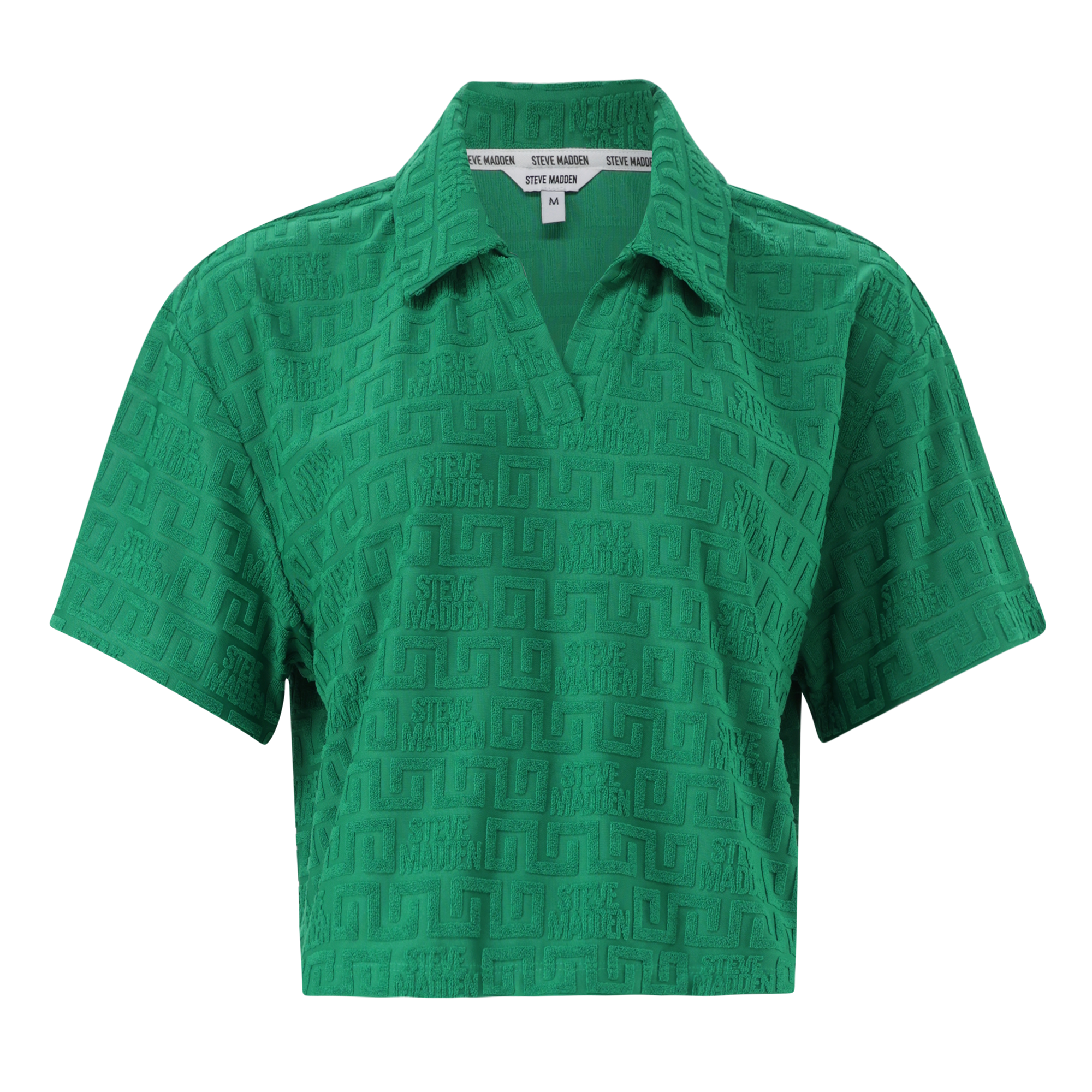TESSA EMERALD EMBOSSED LOGO TOP WITH COLLAR