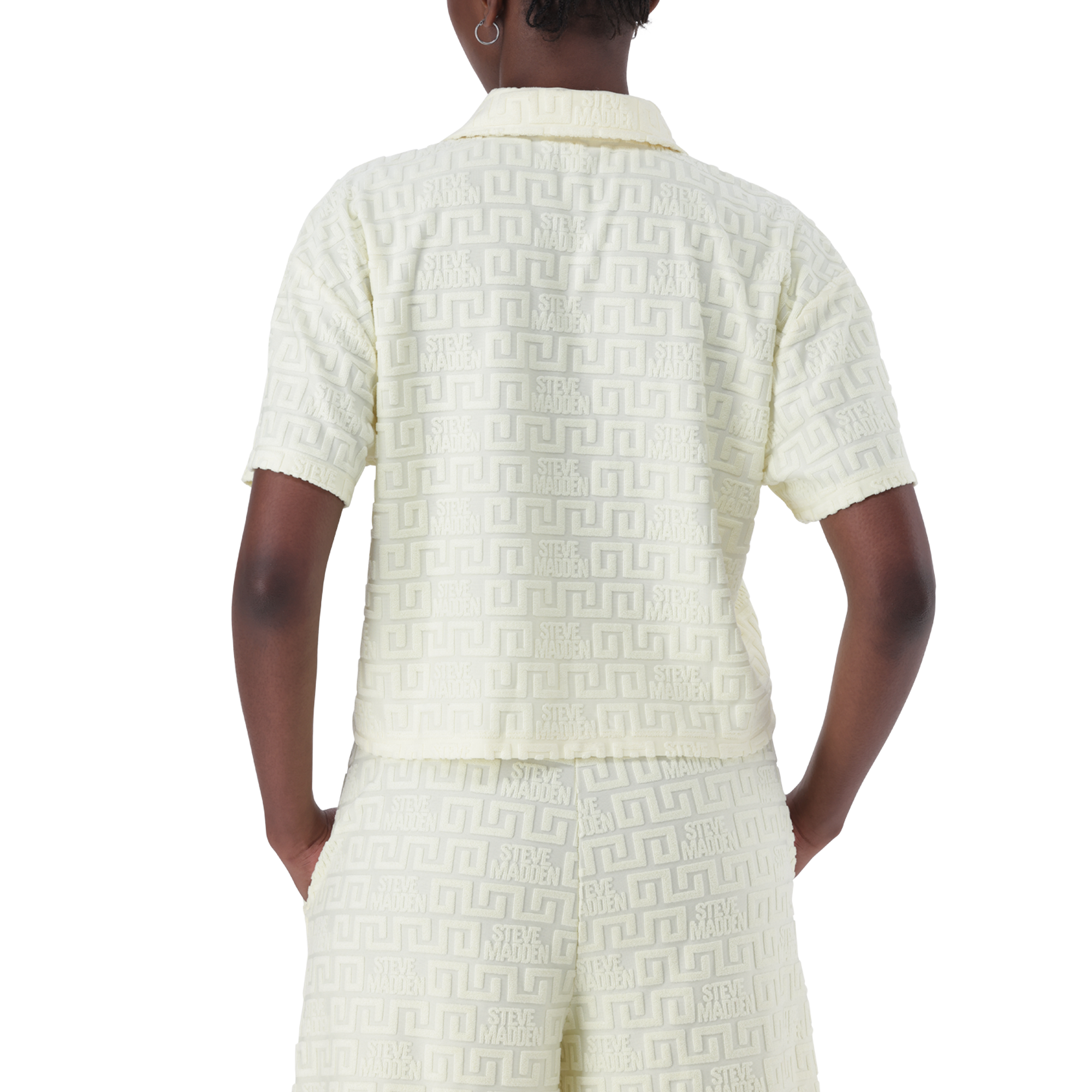 TESSA LEMON EMBOSSED LOGO TOP WITH COLLAR