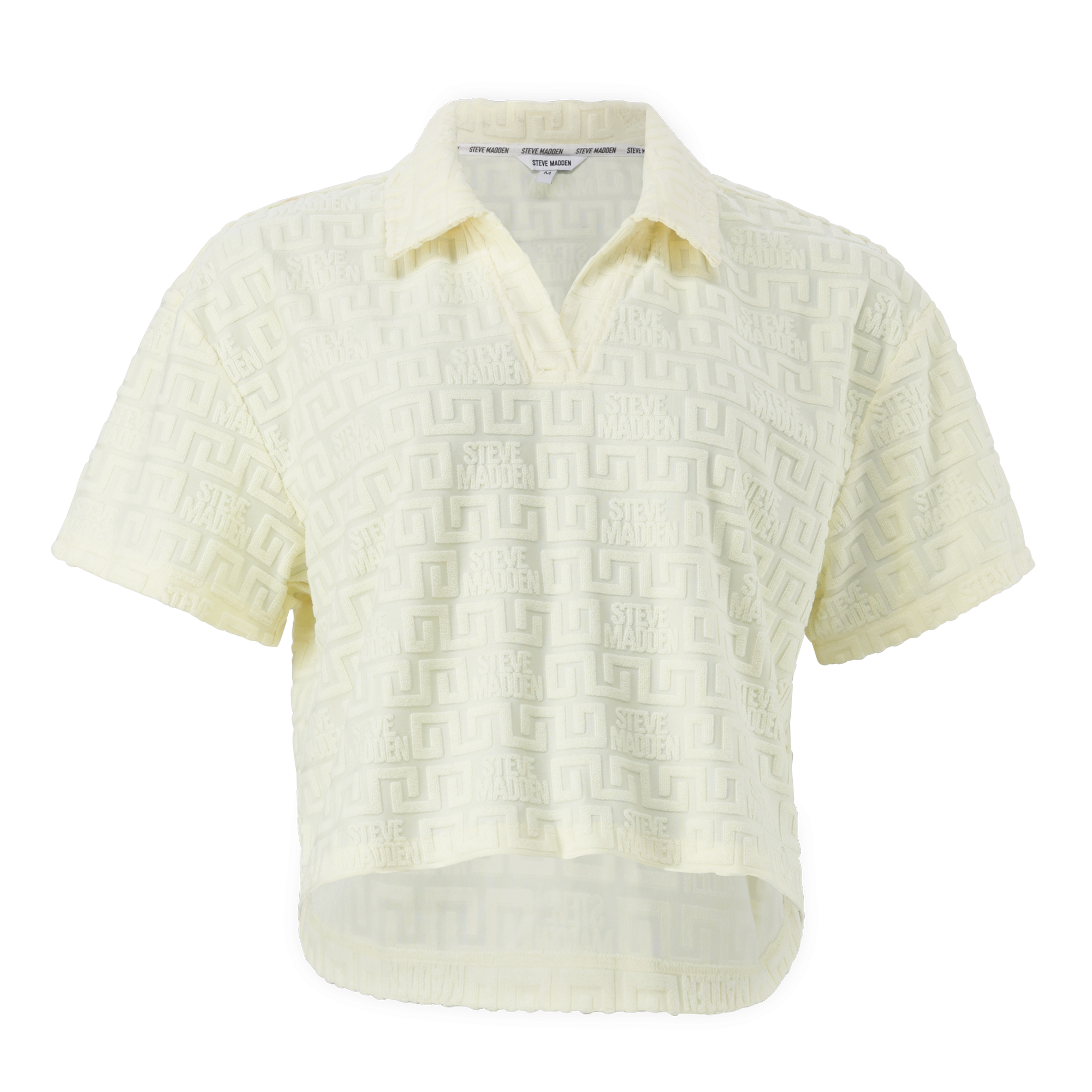 TESSA LEMON EMBOSSED LOGO TOP WITH COLLAR