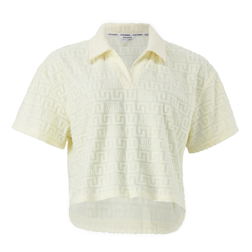 TESSA LEMON EMBOSSED LOGO TOP WITH COLLAR