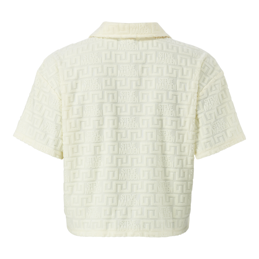 TESSA LEMON EMBOSSED LOGO TOP WITH COLLAR