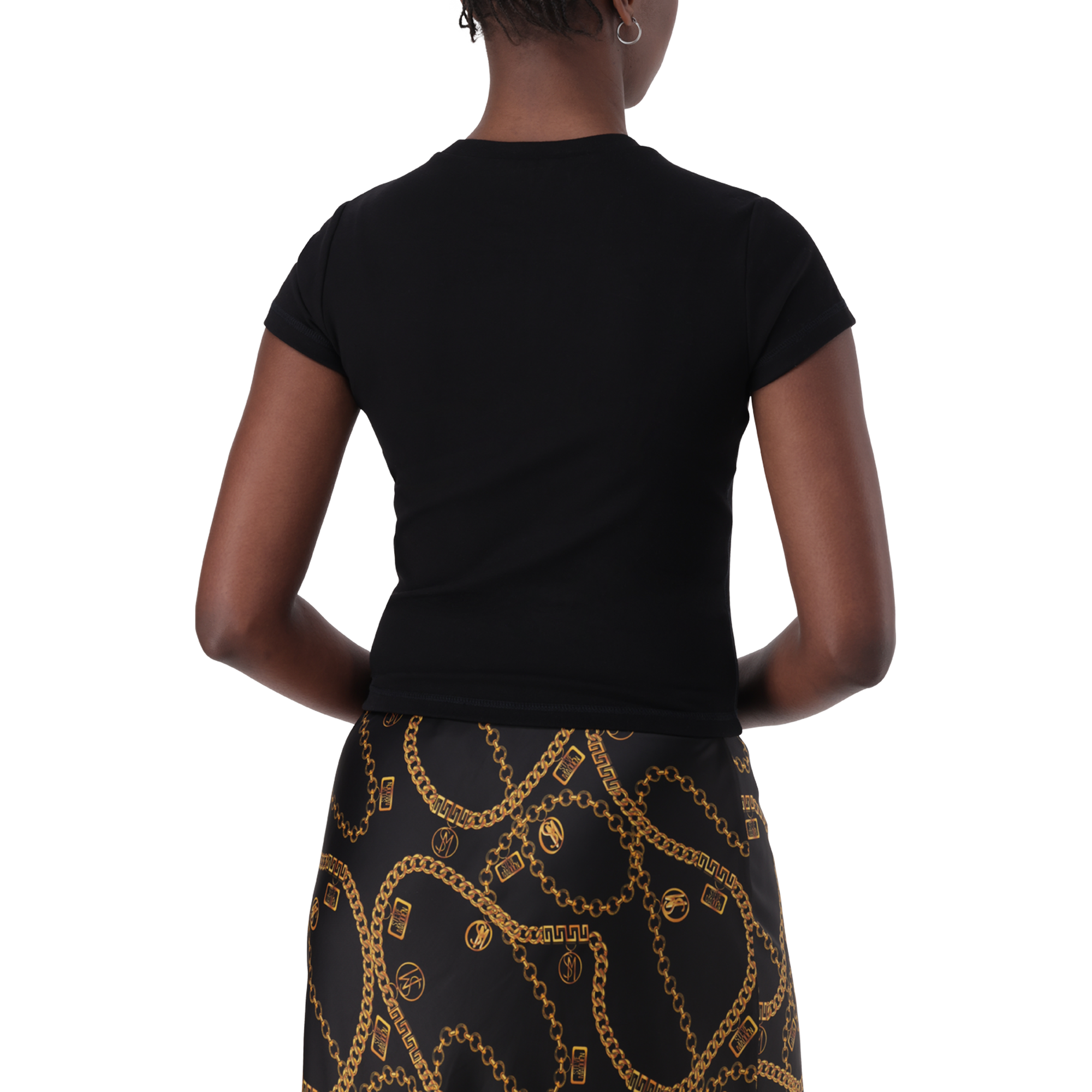 KENDALL BLACK SHORT SLEEVE TOP