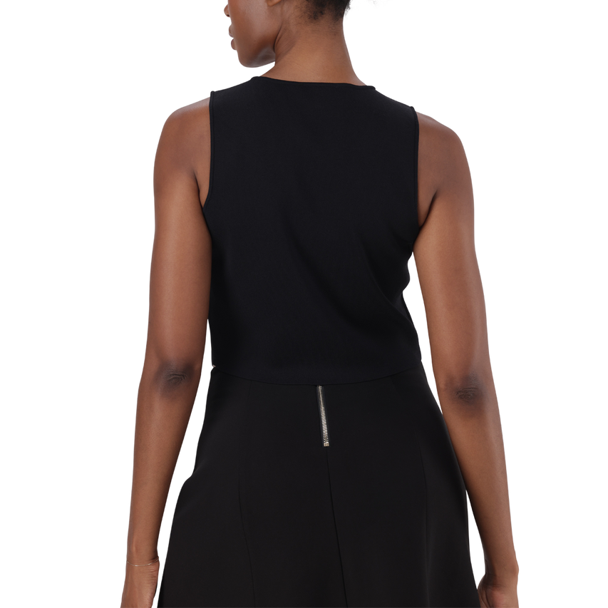 SOFIA BLACK KNIT WAISTCOAT TOP