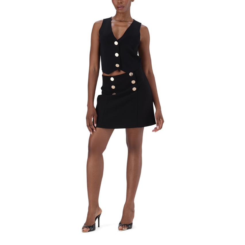 SOFIA BLACK KNIT WAISTCOAT TOP