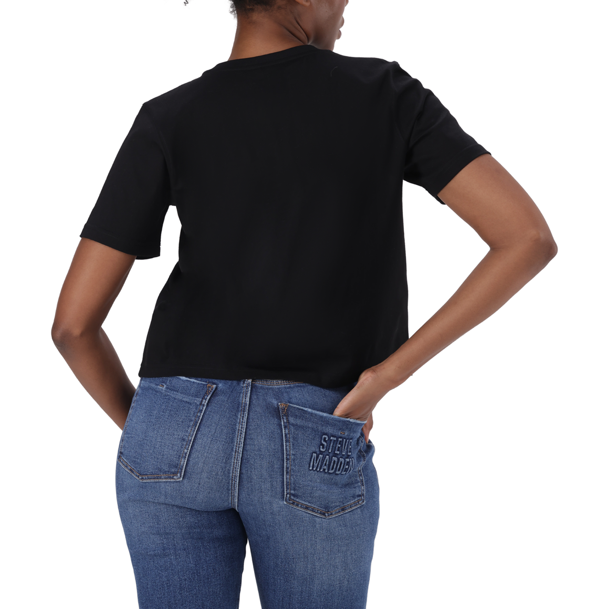 THERESA BLACK REGULAR T-SHIRT WITH CHAIN CHARM