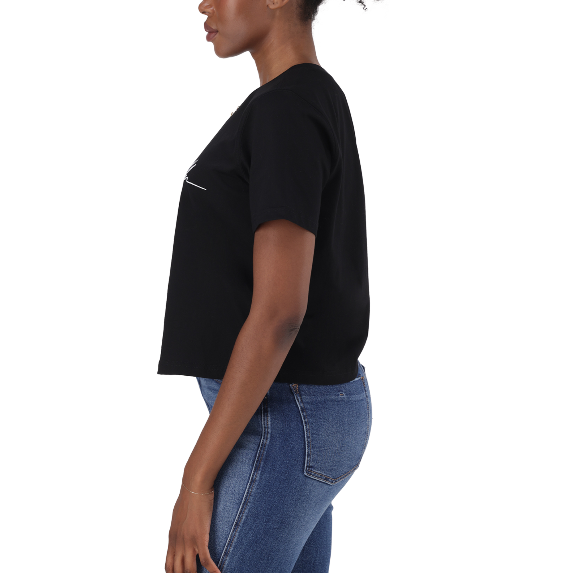 THERESA BLACK REGULAR T-SHIRT WITH CHAIN CHARM