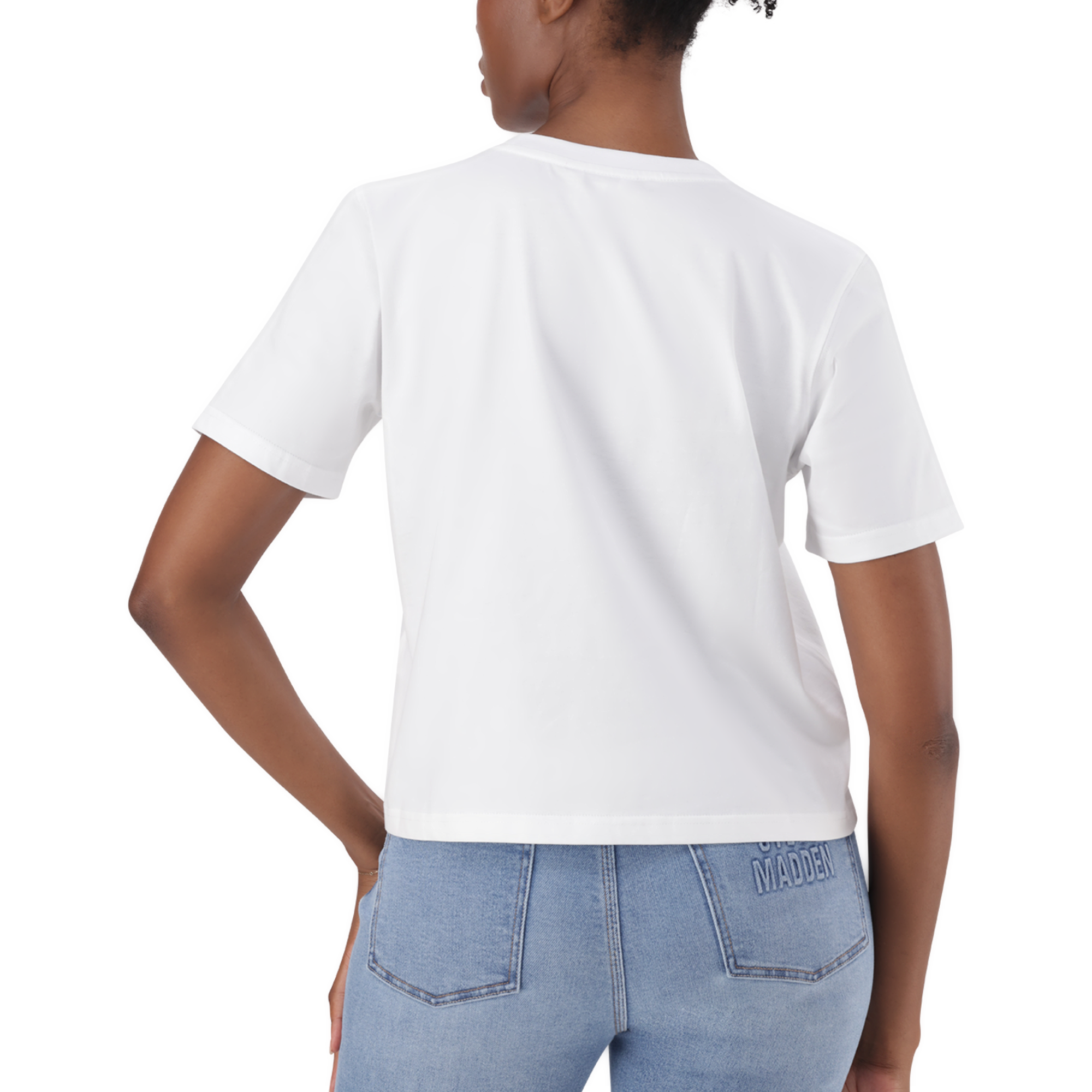 THERESA WHITE REGULAR T-SHIRT WITH CHAIN CHARM