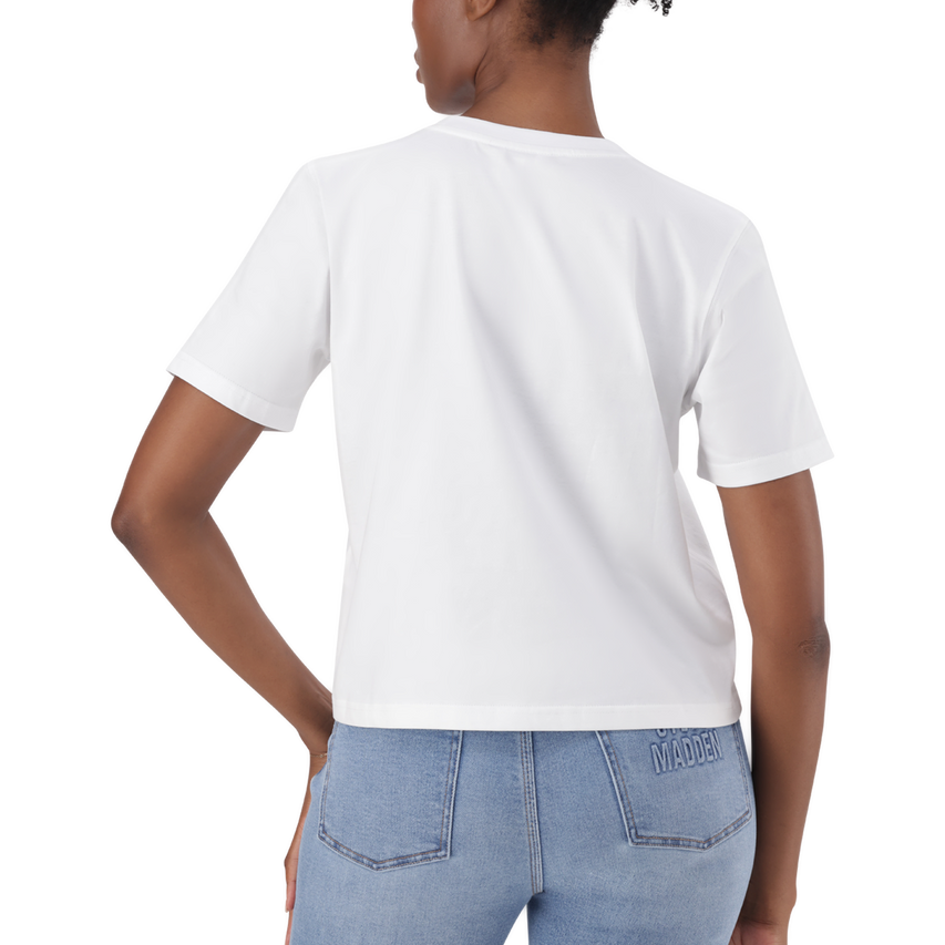 THERESA WHITE REGULAR T-SHIRT WITH CHAIN CHARM