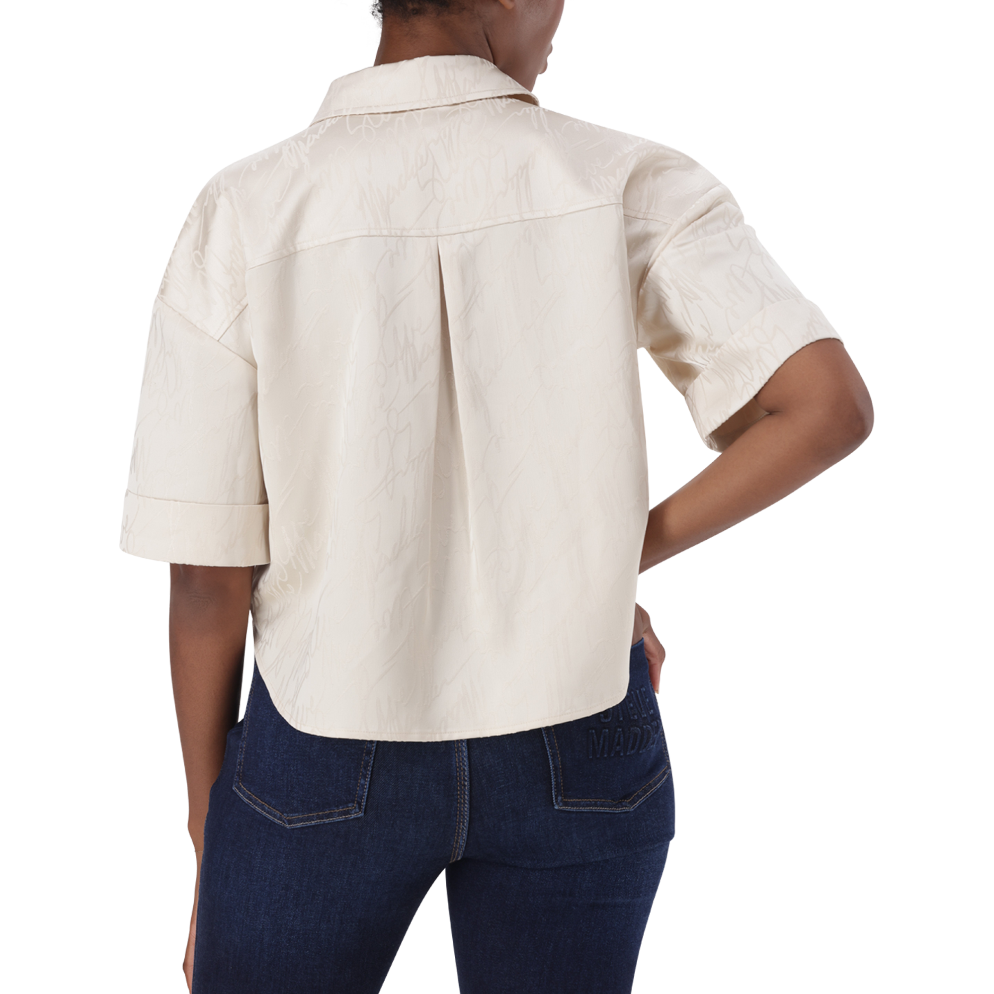 AISHA CREAM JACQUARD SATIN SHIRT