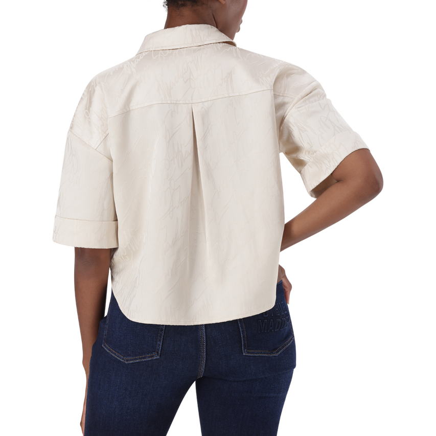 AISHA CREAM JACQUARD SATIN SHIRT