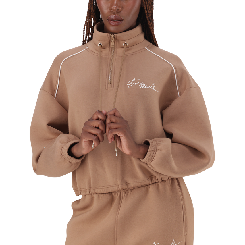 NORA MID CARAMEL 1/4 ZIP SCUBA SWEAT - view 3