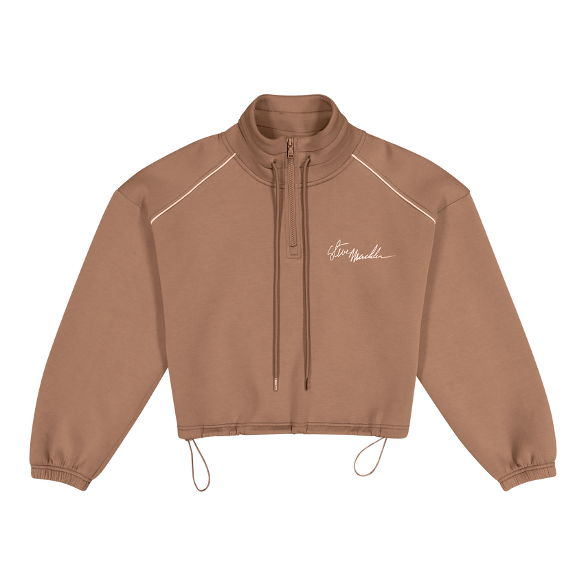 NORA MID CARAMEL 1/4 ZIP SCUBA SWEAT