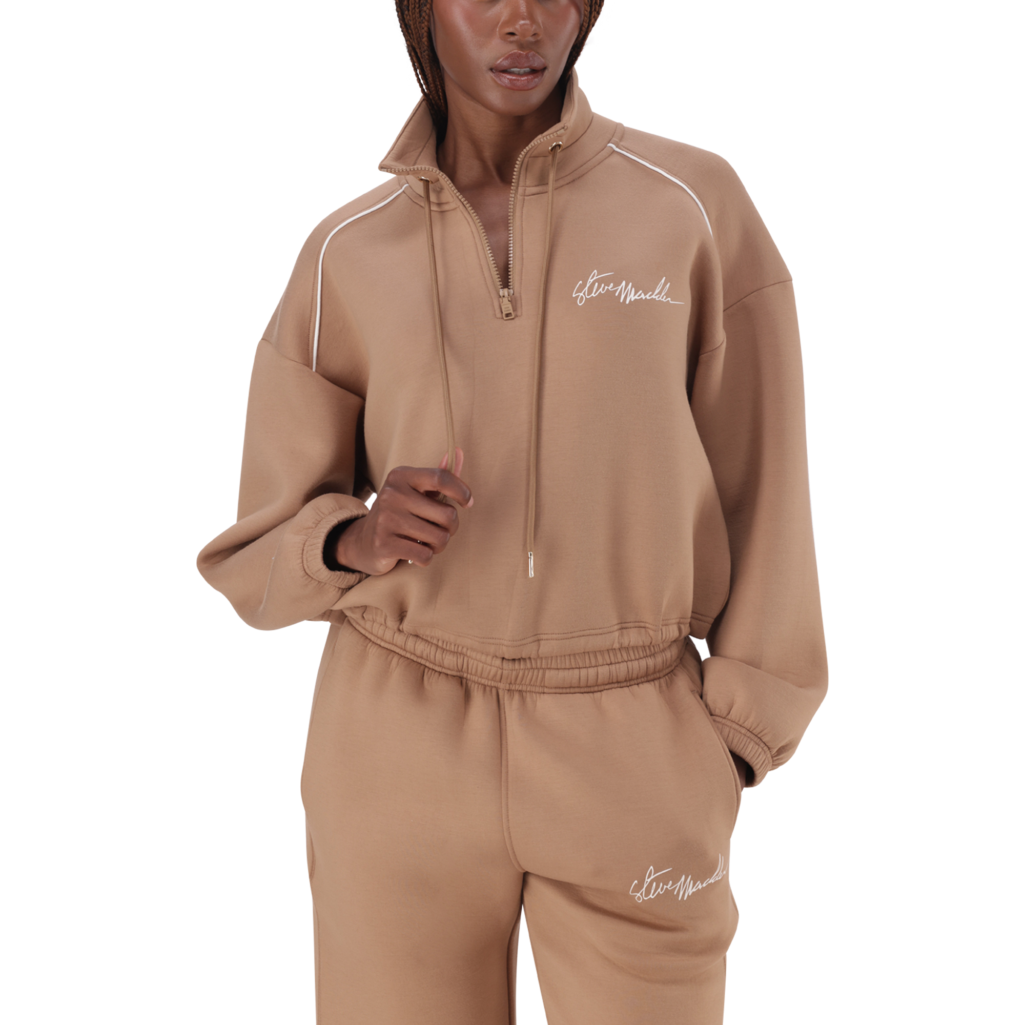 NORA MID CARAMEL 1/4 ZIP SCUBA SWEAT - view 4