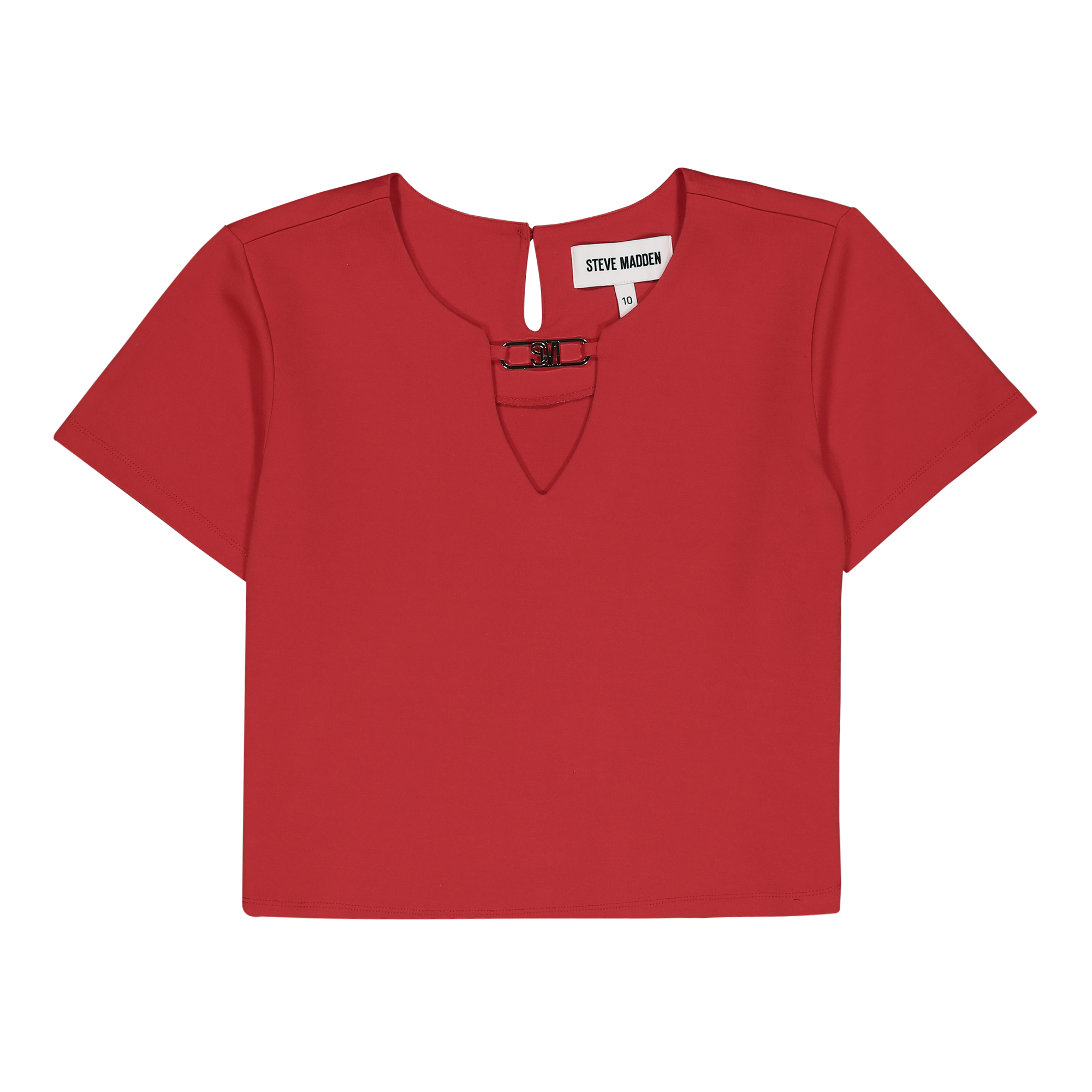 HAILEY RED TOP WITH LOGO TRIM