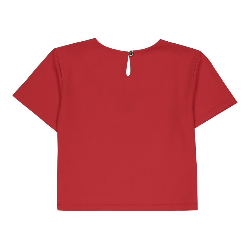 HAILEY RED TOP WITH LOGO TRIM