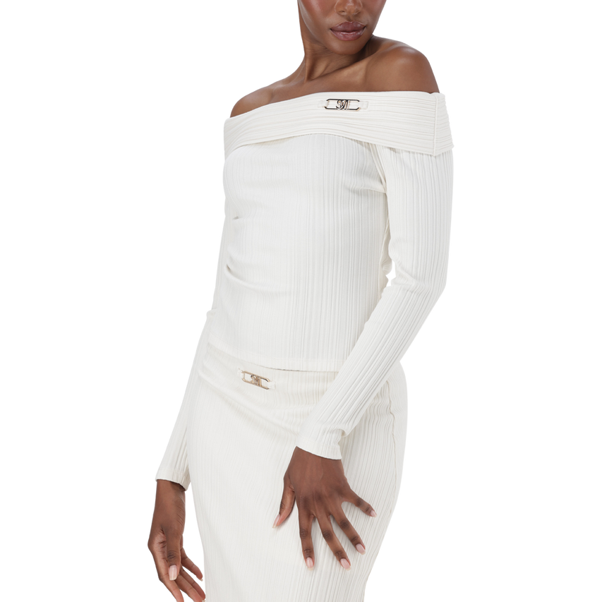 DAISY CREAM OFF THE SHOULDER MODAL TOP - view 2