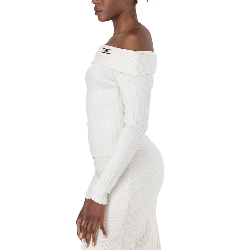 DAISY CREAM OFF THE SHOULDER MODAL TOP - view 3