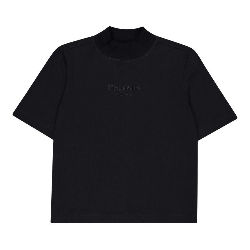 KELLY BLACK HIGH NECK T-SHIRT