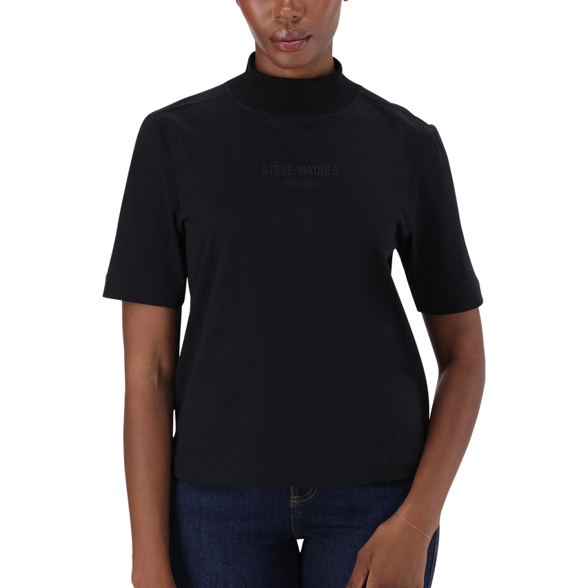 KELLY BLACK HIGH NECK T-SHIRT - view 3
