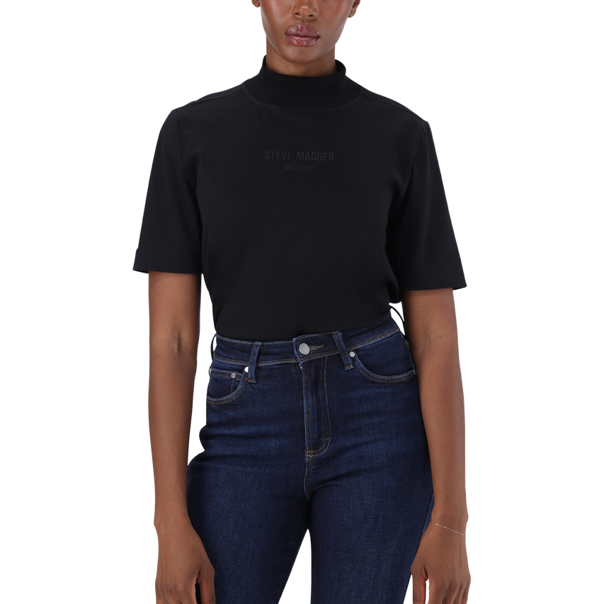 KELLY BLACK HIGH NECK T-SHIRT - view 2