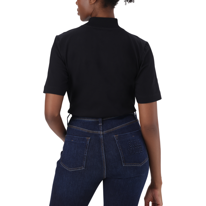 KELLY BLACK HIGH NECK T-SHIRT - view 8