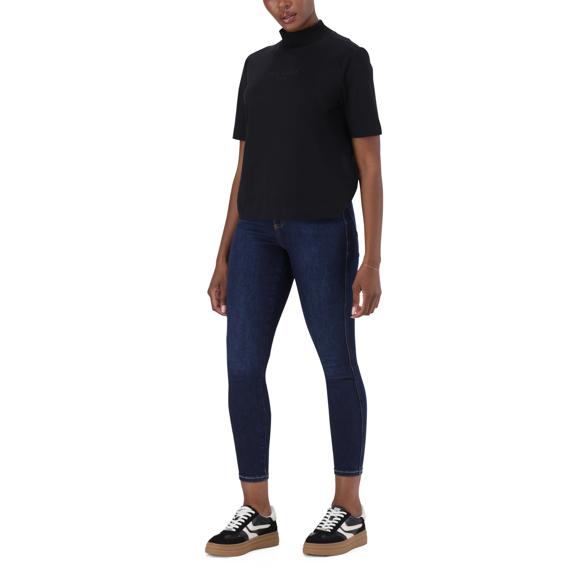 KELLY BLACK HIGH NECK T-SHIRT - view 6