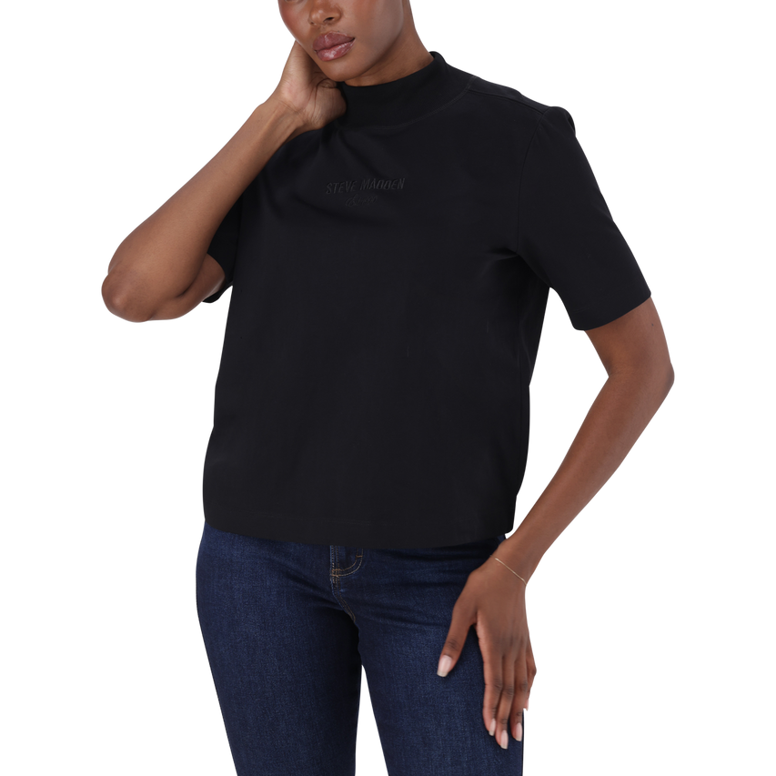 KELLY BLACK HIGH NECK T-SHIRT - view 5