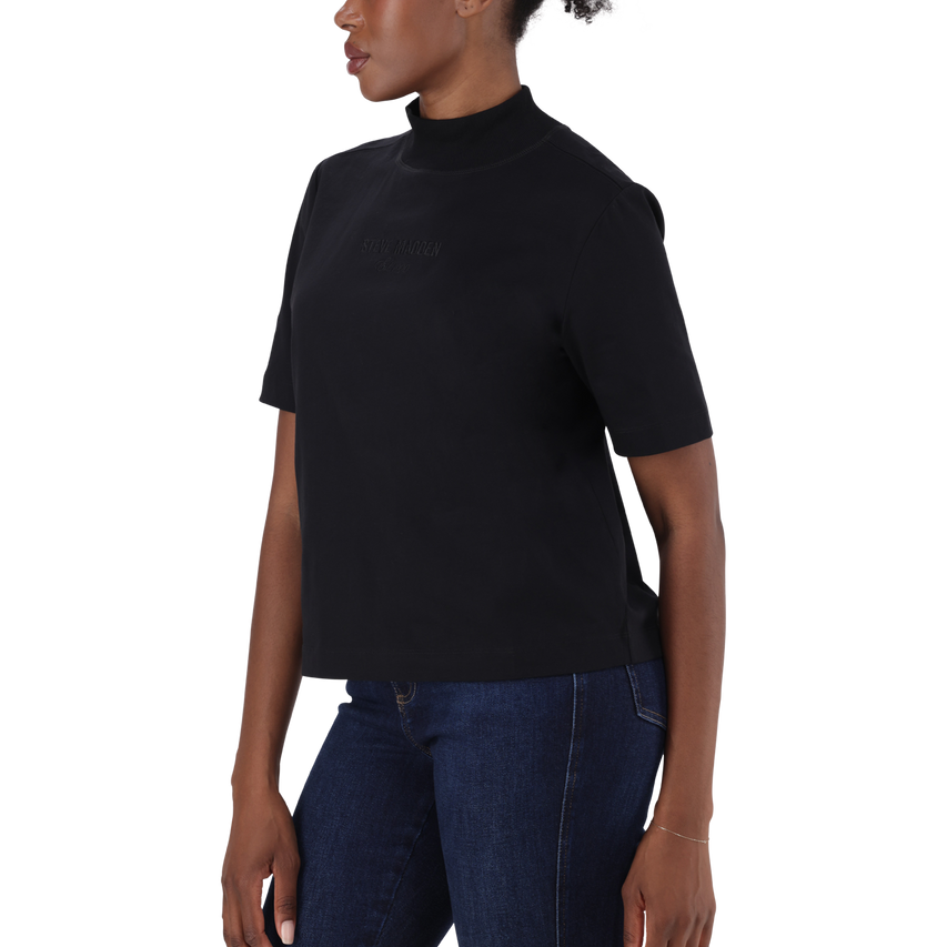 KELLY BLACK HIGH NECK T-SHIRT - view 4