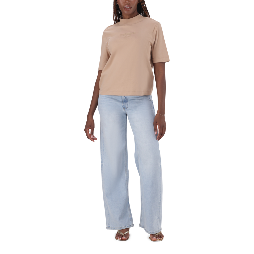 KELLY CARAMEL HIGH NECK T-SHIRT - view 3