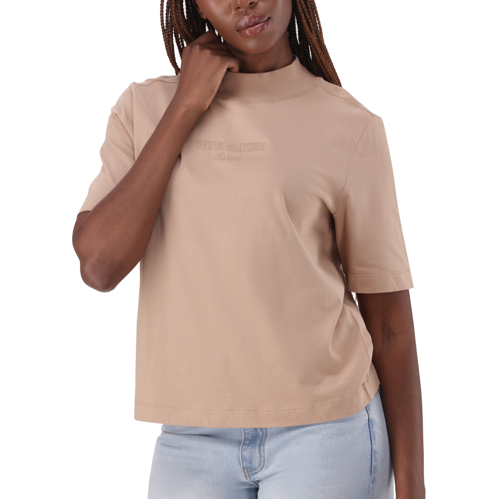KELLY CARAMEL HIGH NECK T-SHIRT - view 2