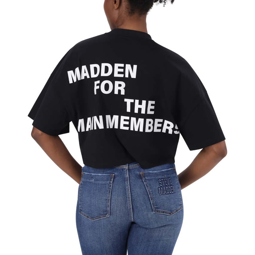 AMARA BLACK CROPPED BOXY T-SHIRT